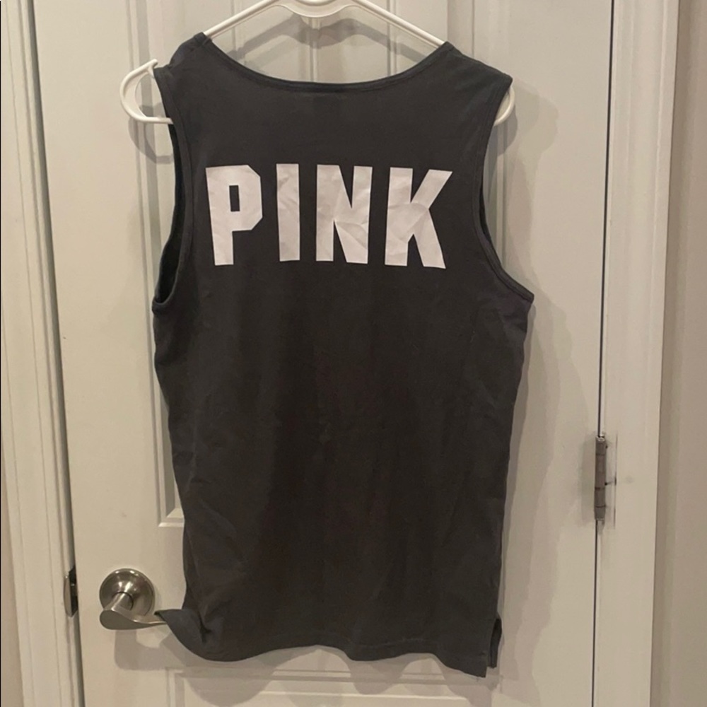 Grey pink brand tank top